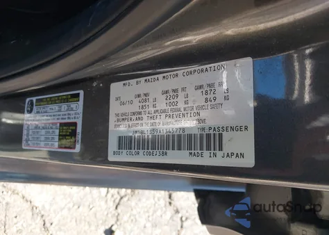 2010 Mazda Mazda3 S Sport from USA, damaged, VIN JM1BL1S59A1345778